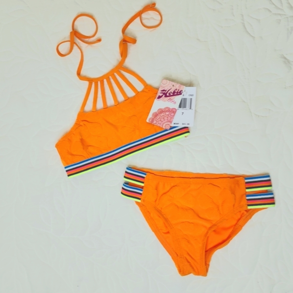 Hobie Girls, Hi-Neck Crop Bra Top, and Banded Bottom